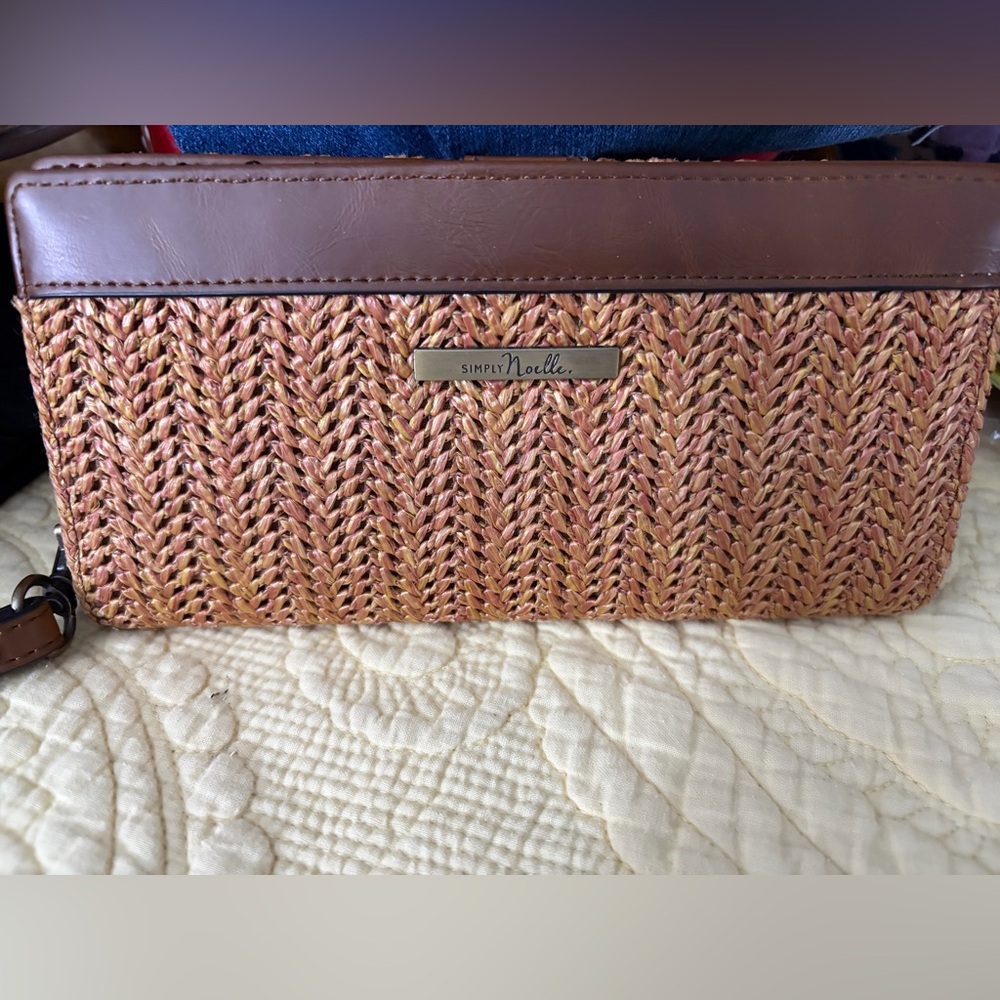 Simply Noelle Tan and Brown Woven Clutch